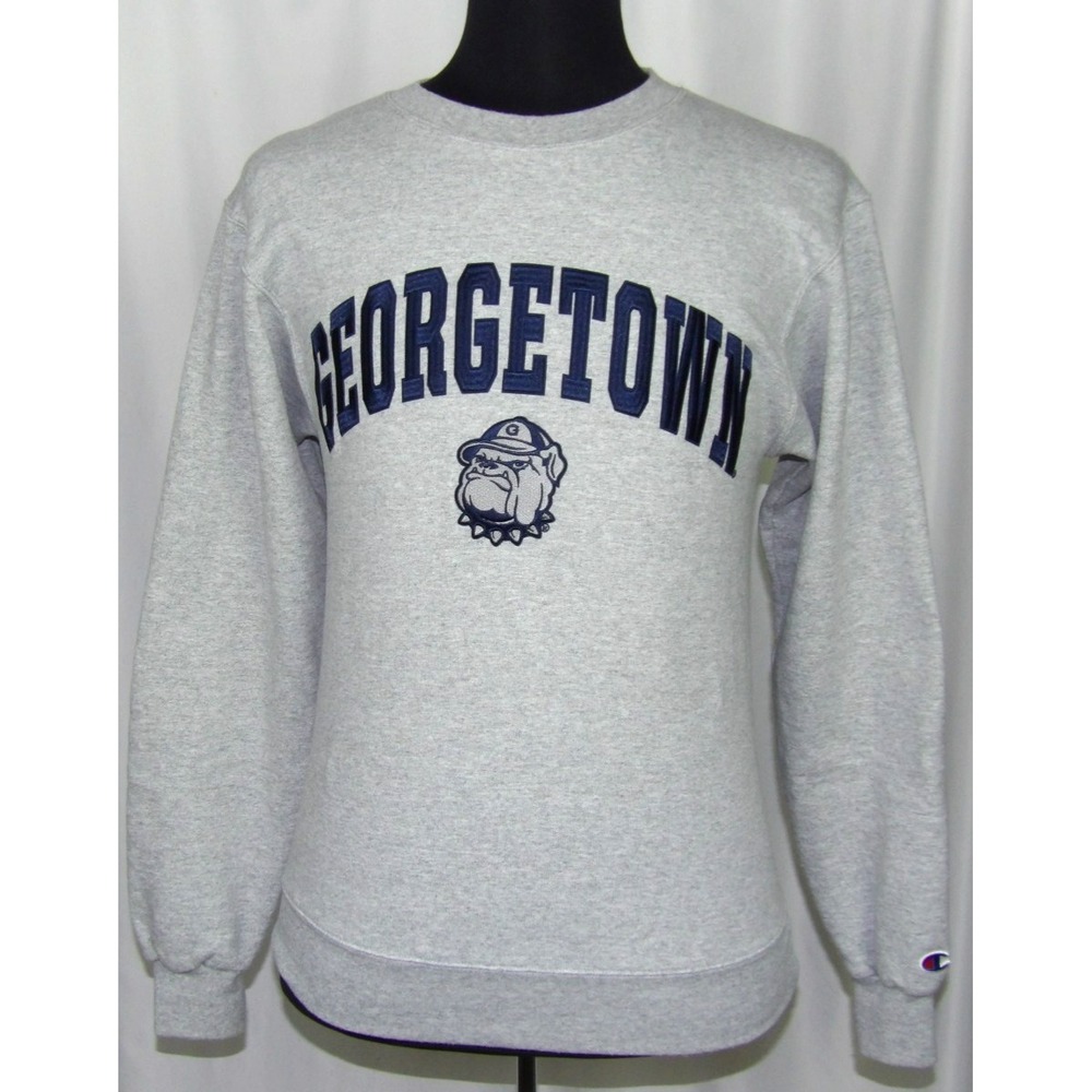 CHAMPION Georgetown Hoyas Pull Over Gray Crew Neck Sweatshirt Men's Small